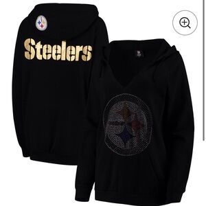 Steelers Black Rhinestone Hoodie